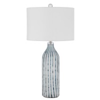 Inveruno Glass Table Lamp With Hardback Drum Shade