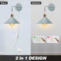 Kewanno Plug In Wall Sconces 2Pack Wall Lamp With Plug In Cord Plug In Wall Light Sconces Sconces Wall Lighting Plug In E26