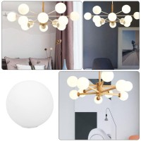 Kallory White Glass Globe Lamp Shade Replacement Glass Globe Shade Acrylic Lamp Post Globe Round Ball Lamp Cover For Pendant Wall Lamp, G9 15Cm