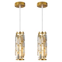 Lmqnine Pendant Lights Modern Gold Pendant Light Mini Crystal Chandelier Pendant Lighting For Kitchen Island Dinning Room Bedroo