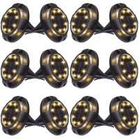 K.E.J. Solar Lights Outdoor Solar Ground Lights 12 Led Solar Garden Lights Disk Lights Solar Powered Waterproof In-Ground Lights Landscape Lights For Garden Lawn Pathway Walkway Deck Yard