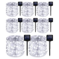 8 Pack Solar String Lights Outdoor Waterproof Each 240 Led 78Ft Solar Fairy Lights Outdoor 8 Mode Led Solar Outdoor Lights Tree Lights Waterproof Copper Wire Lights For Tree Garden Yard(Cool White)