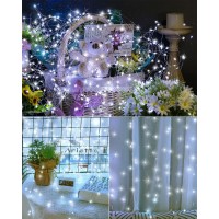 8 Pack Solar String Lights Outdoor Waterproof Each 240 Led 78Ft Solar Fairy Lights Outdoor 8 Mode Led Solar Outdoor Lights Tree Lights Waterproof Copper Wire Lights For Tree Garden Yard(Cool White)