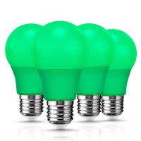 Flaspar 4 Pack A19 Led Green Light Bulb, 9W (60Watt Green Colored Light Bulbs Equivalent), E26 Base Led Green Lights For Christmas Halloween Light Bulb, Party, Porch, Home Lighting, Holiday Lighting