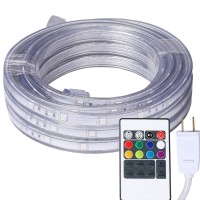 33Ft Flat Flexible Led Rope Lights, Color Changing Rgb Strip Light With Remote Control, 8 Colors Multiple Modes, Plug In Novelty Light, Connectable And Waterproof For Home Kitchen Indoor Outdoor Use