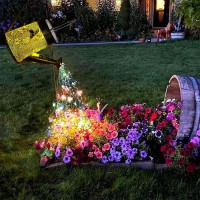 Tedof Solar Christmas Decorations Outdoor,Hummingbird Watering Can Lights,4 Color Fairy Led Lights String Christmas Tree Decor,Outdoor Waterproof Patio Pathway Birthday Party Christmas Gifts