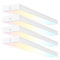 4 Pack 4Ft Led Wraparound Light With 3 Wattages/3 Lumens/3 Cct Selectable, 55W/65W/75W, 5500Lm/6500Lm/7500Lm, 3000K/4000K/5000K 4 Foot Led Wrap Light Fixture, Flush Mount Office Ceiling Light, Etl