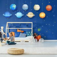 Fontien 8 Pcs Planet Paper Lanterns, 12 Inch Outer Space Party Decorations, Solar System Planets Lantern For Kids Space Theme Party Birthday Room Decorations