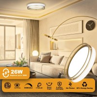 Flynix 125 Inch Led Flush Mount Ceiling Light Fixture 26W Super Bright 1700 Lumens 3 Color 3000K4000K5000K Dimmable Ceili