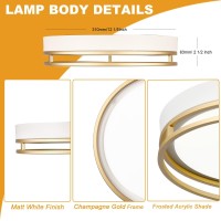 Flynix 125 Inch Led Flush Mount Ceiling Light Fixture 26W Super Bright 1700 Lumens 3 Color 3000K4000K5000K Dimmable Ceili