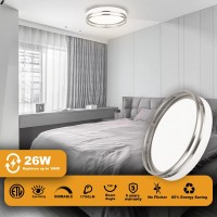 Flynix 125 Inch Led Flush Mount Ceiling Light Fixture 26W Super Bright 1700 Lumens 3 Color 3000K4000K5000K Dimmable Ceili