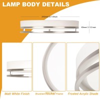 Flynix 125 Inch Led Flush Mount Ceiling Light Fixture 26W Super Bright 1700 Lumens 3 Color 3000K4000K5000K Dimmable Ceili