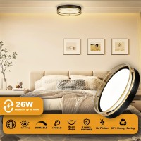 Flynix 125 Inch Led Flush Mount Ceiling Light Fixture 26W Super Bright 1700 Lumens 3 Color 3000K4000K5000K Dimmable Ceili