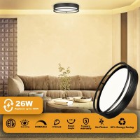 Flynix 125 Inch Led Flush Mount Ceiling Light Fixture 26W Super Bright 1700 Lumens 3 Color 3000K4000K5000K Dimmable Ceili