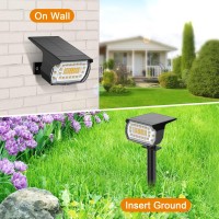 Lansow Solar Spot Lights Outdoor, [8 Pack/57 Led] 2-In-1 Solar Landscape Spotlights, 3 Modes Ip65 Waterproof Dusk To Dawn Solar Powered Flood Wall Lights For Outside Yard Garden Pathway(Warm White)