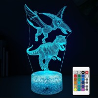 Junhang Dinosaur Night Light For Kids,Dinosaur Light For Kids 5-7 With Remote & Smart Touch 7 Colors Changing Dimmable Dinosaur Lamp As Room Decor Dinosaur Gifts For Boys Girls