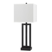 Cachan Metal Night Stand Lamp With One Power Outlets And 1 Usb Charging Port