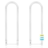 Luxrite U Bend Led Tube Light, T8 T12, 17.5W (32W Equivalent), 3 Colors 3500K | 4000K | 5000K, 2100 Lumens, Fluorescent Light Tube Replacement, Direct Or Ballast Bypass, Ul Certified, G13 Base, 2-Pack