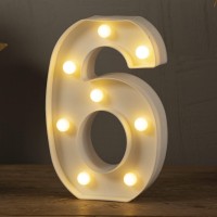 Hxweiye Light Up Numbers-6, Led Marquee Number Lights Sign 26 Alphabet And 10 Number For Party Bar Birthday, Light Up Letters Battery Powered Warm White Christmas Decoration Numbers Lights