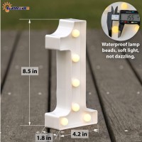 Hxweiye Marquee Light Up Numbers-1, Led Large Numbers Letters Sign 26 Alphabet And 10 Number For Party D