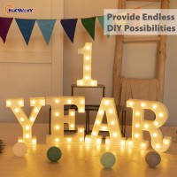 Hxweiye Marquee Light Up Numbers-1, Led Large Numbers Letters Sign 26 Alphabet And 10 Number For Party D