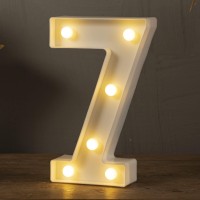 Hxweiye Marquee Light Up Numbers-7, Led Large Numbers Letters Sign 26 Alphabet And 10 Number For Party D?Cor, Light Up Letters Battery Powered Warm White Christmas Decoration Numbers Light