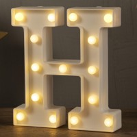 Hxweiye Light Up Letters H, Led Marquee Letters Lights Sign 26 Alphabet And 10 Number Big Lights Letter For Party Birthday Bar Battery Powered Christmas Decor Letter Lights (Warm White)