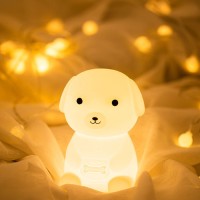 Qanyi Puppy Dog Night Light For Kids, Color Changing Led Cute Rechargeable Silicone Nursery Night Light Dog Lamp, Bedside Bedroom Animal Lamp For Baby Girls Boys Child Toddler Room Pet Lover