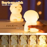 Qanyi Puppy Dog Night Light For Kids, Color Changing Led Cute Rechargeable Silicone Nursery Night Light Dog Lamp, Bedside Bedroom Animal Lamp For Baby Girls Boys Child Toddler Room Pet Lover