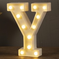 Led Marquee Letters Lights Sign Y, Hxweiye Led Letters Lights 26 Alphabet, Light Up Number 0-9 Letters Sign For Party Home Birthday Anniversary Battery Powered Lighted Letters(Warm White)