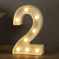 Hxweiye Light Up Numbers-2, Led Marquee Number Lights Sign 26 Alphabet And 10 Number Big Lights Led Letters For Party Birthday Bar Battery Powered Christmas Decor Letter Lights (Warm White)