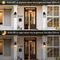 Aoceley 2-Pack Dusk To Dawn Outdoor Wall Lights, Sensor Exterior Light Fixtures Matte Black Porch Lights Outdoor Wall Lantern Waterproof Wall Sconce Wall Lamp For House Garage