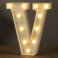 Hxweiye Led Marquee Letters Lights Sign V, 26 Alphabet Light Up Letters And Number 0-9 Number Warm White Led Letters For Bar Party Birthday Home Wedding Dcor