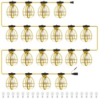 Lediary 200Ft Construction String Lights 20 Bulbs 200W 21000Lm Work Lights With 20 Medium Base Sockets Linkable Temporary Cons