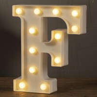 Hxweiye Led Marquee Letters Lights Sign F, 26 Alphabet Light Up Letters And Number 0-9 Number Warm White Led Letters For Bar Party Birthday Home Wedding D