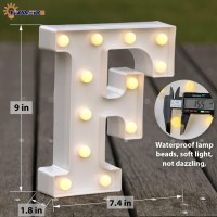 Hxweiye Led Marquee Letters Lights Sign F, 26 Alphabet Light Up Letters And Number 0-9 Number Warm White Led Letters For Bar Party Birthday Home Wedding D