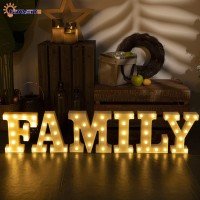 Hxweiye Led Marquee Letters Lights Sign F, 26 Alphabet Light Up Letters And Number 0-9 Number Warm White Led Letters For Bar Party Birthday Home Wedding D