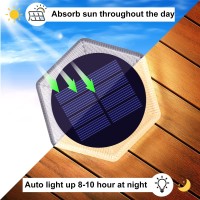 Solar Deck Lights Outdoor Warm White Solar Step Lights Waterproof Solar Driveway Lights Solar Powered Lights For Stairs Sidewalk