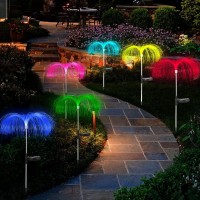 Spopguys Upgraded Solar Lights Outdoor Garden 4 Pack,8 Color Changing Solar Jellyfish Lights Garden Waterproof Outdoor Decorative Solar Flowers Light For Yard Decoration,Gifts For Festival