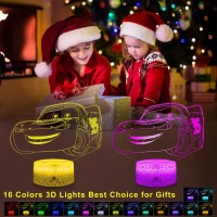 3D Cars Night Light For Kids - 3 Patterns & 16 Color Change Decor Lamp With Timer, Remote Control & Touch - Baby Cars Toys For Boys, Girls- Birthday & Christmas Gifts For Kids And Car Fans