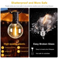 Outdoor Solar String Lights, 100 Ft Solar Powered Led String Outdoor Lights Waterproof & Shatterproof, Patio Solar Hanging Lights With 30 Bulbs, Camping Decorative Lights For Outdoor Backyard Garden