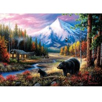 Landscape Diamond Painting House Rural,Snow Mountain Diamond Art Scenery Iceberg,Black Bear Diamond Painting Forest Pasture,Diy 5D Diamond Painting Kits For Adults Kids Beginner 12X16 Inch