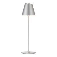 Modern Led Cordlesstable Lamp,4000Mah Rechargeable Battery Desk Lamp,3 Level Brightness Night Light, Metal Shell,Minimalist Design, For Couple Dinner/Coffee Table/Restaurant/Bedroom(Shiny Silver)