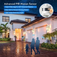 Vianis Motion Sensor Outdoor Exterior Light Fixture White Outdoor Porch Lights Wall Mount Waterproof Dusk To Dawn Coach Lanter