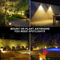 Crepow Solar Spot Lights Outdoor, 20 Led Ip65 Waterproof Solar Landscape Lights, Dusk-To-Dawn 3000K Warm White Solar Outdoor Lights For Yard Garden Driveway Porch Walkway, 2-In-1