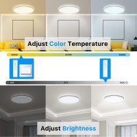 Blnan Rgb Led Flush Mount Ceiling Light 12Inch 24W Dimmable 3000K6500K Color Changing Light Fixture With Remote Control Round