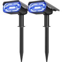 Aounq Solar Spot Lights Outdoor Landscape Lighting Blue 64 Leds1000 Lumens3 Modes 2In1 Solar Outdoor Lights Ip67 Solar S