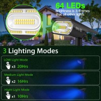 Aounq Solar Spot Lights Outdoor Landscape Lighting Blue 64 Leds1000 Lumens3 Modes 2In1 Solar Outdoor Lights Ip67 Solar S