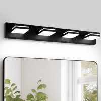 Okeli 4Light Bathroom Vanity Light Black Modern Led Vanity Light Over Mirror Dimmable Mirror Front Lamp With 350 Adjustable Lam