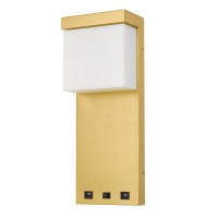 Getafe Metal Led Bedside Wall Sconce With Rocker Switch And 2 Usb Charging Ports